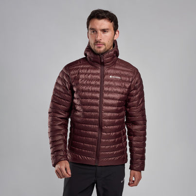Dark Garnet Montane Men's Icarus Hooded Insulated Jacket Front MICHODGA