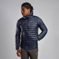 Eclipse Blue Montane Men's Icarus Lite Hooded Jacket Model Back MICLHECL