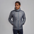 Stone Blue Montane Men's Icarus Lite Hooded Jacket Model Front MICLHSTB