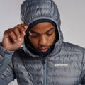 Stone Blue Montane Men's Icarus Lite Hooded Jacket Model 5 MICLHSTB