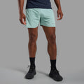 Sea Mist Montane Men's Jetstream 5" Trail Running Shorts Model Front MJSS5SEA