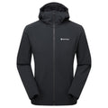 Black Montane Men's Khamsin Hooded Softshell Jacket Front MKHAHBLA