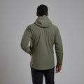 Caper Montane Men's Khamsin Hooded Softshell Jacket Model Back MKHAHCAP