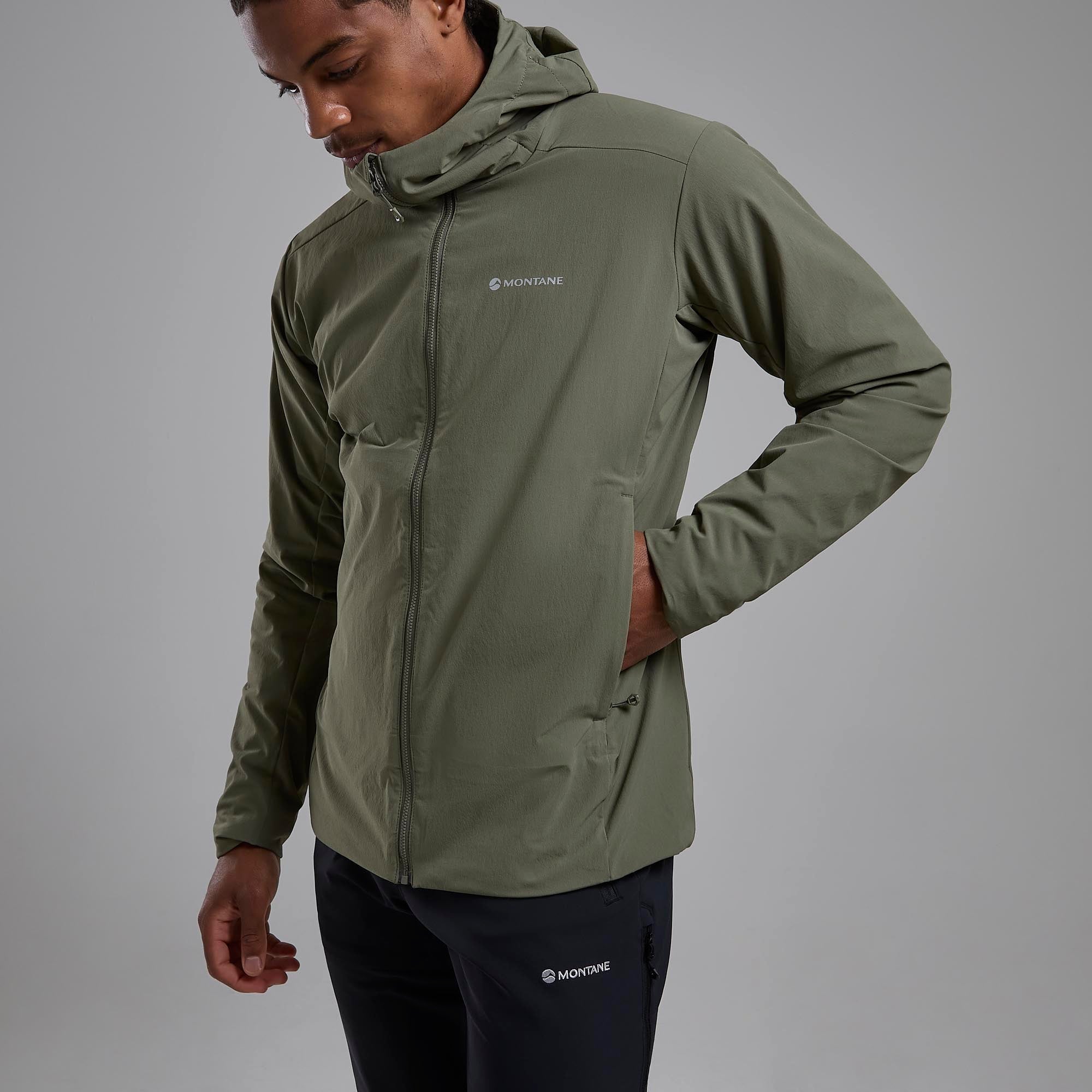 Caper Montane Men's Khamsin Hooded Softshell Jacket Model 8 MKHAHCAP