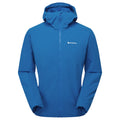 Neptune Blue Montane Men's Khamsin Hooded Softshell Jacket Front MKHAHNEP