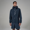 Eclipse Blue Montane Men's Minimus Lite Waterproof Jacket Model Front MMLIJECL
