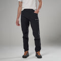 Black Montane Men's Mossa Softshell Pants Model Front MMOPLBLA