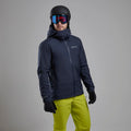 Eclipse Blue Montane Men's Niveus Lite Waterproof Jacket Model Front MNILJECL