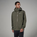 Moss Montane Men's Norste Lite Waterproof Jacket Model Front MNLJAMOS
