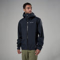 Black Montane Men's Norste Waterproof Jacket Model Front MNOJABLA
