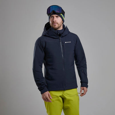 Eclipse Blue Montane Men's Nordes Hooded Softshell Jacket Front MNORHECL