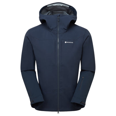 Eclipse Blue Montane Men's Nordes Hooded Softshell Jacket Front MNORHECL