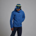 Neptune Blue Montane Men's Nordes Hooded Softshell Jacket Model 3 MNORHNEP
