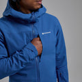 Neptune Blue Montane Men's Nordes Hooded Softshell Jacket Model 6 MNORHNEP