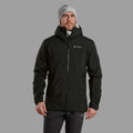 Black Montane Men's Phase Waterproof Jacket Model Front MPHJABLA