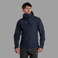 Eclipse Blue Montane Men's Phase Lite Waterproof Jacket Model Back MPLJAECL