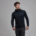 Black Montane Men's Protium Lite Hooded Fleece Jacket Model Front MPOLHBLA