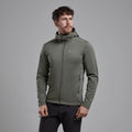 Caper Montane Men's Protium Hooded Fleece Jacket Model Front MPRHOCAP