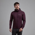 Dark Garnet Montane Men's Protium Hooded Fleece Jacket Model Front MPRHODGA