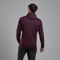 Dark Garnet Montane Men's Protium Hooded Fleece Jacket Model Back MPRHODGA