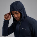 Eclipse Blue Montane Men's Protium Hooded Fleece Jacket Model 3 MPRHOECL