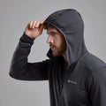 Midnight Grey Montane Men's Protium Hooded Fleece Jacket Model 3 MPRHOMNG