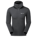 Midnight Grey Montane Men's Protium Hooded Fleece Jacket Front MPRHOMNG