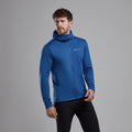 Neptune Blue Montane Men's Protium Hooded Fleece Jacket Model Front MPRHONEP