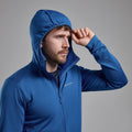 Neptune Blue Montane Men's Protium Hooded Fleece Jacket Model 3 MPRHONEP
