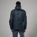 Eclipse Blue Montane Men's Prism Hooded Insulated Jacket Model Back MPRJHECL