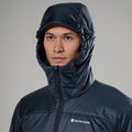 Eclipse Blue Montane Men's Prism Hooded Insulated Jacket Model 6 MPRJHECL