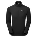 Black Montane Men's Protium Lite Pull On Fleece Front MPRLPBLA