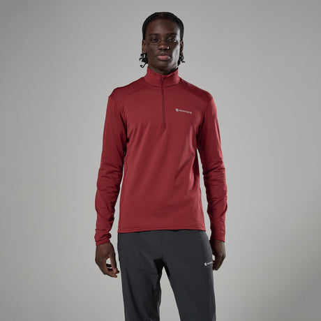 Dark Maple Montane Men's Protium Lite Pull On Fleece Front MPRLPDAM