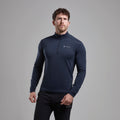 Eclipse Blue Montane Men's Protium Lite Pull On Fleece Model Front MPRLPECL