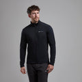 Black Montane Men's Protium Fleece Jacket Model Front MPRMJBLA