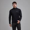Black Montane Protium Fleece Pull-On Jacket Model Front MPRPOBLA