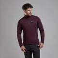 Dark Garnet Montane Protium Fleece Pull-On Jacket Model Front MPRPODGA