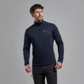 Eclipse Blue Montane Protium Fleece Pull-On Jacket Model Front MPRPOECL