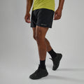 Black Montane Men's Slipstream 5" Trail Running Shorts Model Front MS5SHBLA