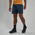 Eclipse Blue Montane Men's Slipstream 7" Trail Running Shorts Model Front MS7SHECL