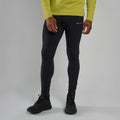 Black Montane Men's Slipstream Thermal Trail Running Tights Model Front MSTHRBLA