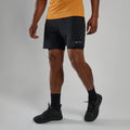 Black Montane Men's Slipstream Twin Skin Running Shorts Model Front MSTSSBLA