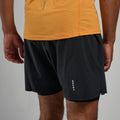 Black Montane Men's Slipstream Twin Skin Running Shorts Model 3 MSTSSBLA