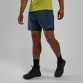 Eclipse Blue Montane Men's Slipstream Twin Skin Running Shorts Model Front MSTSSECL
