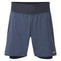 Eclipse Blue Montane Men's Slipstream Twin Skin Running Shorts Front MSTSSECL