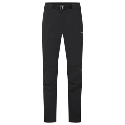 Black Montane Men's Tenacity Softshell Pants Front MTCPSBLA