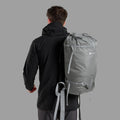 Black Montane Men's Tenacity Hooded Softshell Jacket Model Back MTENHBLA