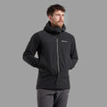 Black Montane Men's Tenacity Hooded Softshell Jacket Model 3 MTENHBLA