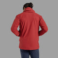 Dark Maple Montane Men's Tenacity Hooded Softshell Jacket Model Back MTENHDAM