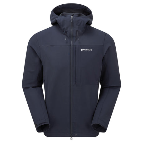 Eclipse Blue Montane Men's Tenacity XT Hooded Softshell Jacket Front MTEXHECL